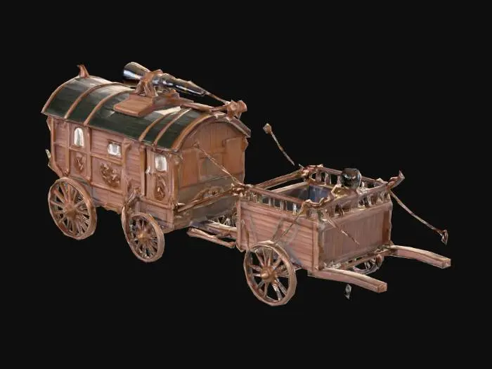 3D model for Medieval Caravan Wagon