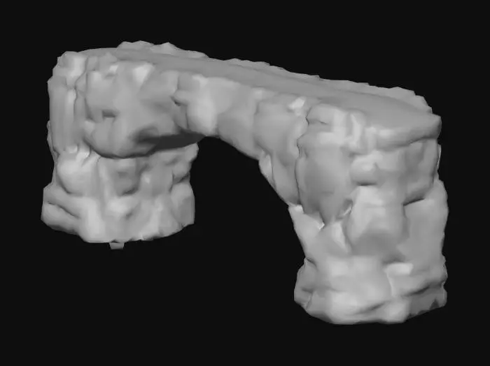 3D model for rock arch with flat path on top