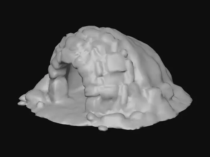 3D model for Primitive cave rock dwelling for a small creature