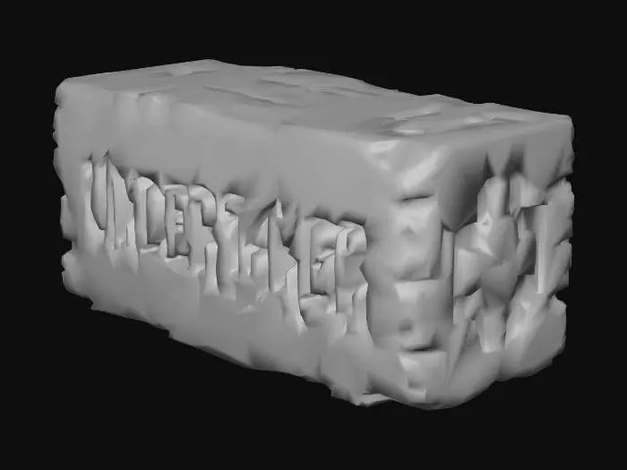 3D model for wooden sign that says Undertaker in an horror style font