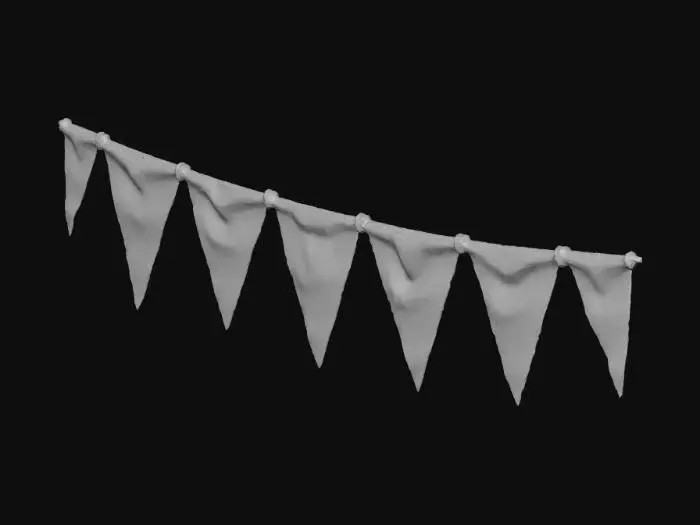 3D model for Colorful Bunting Flags