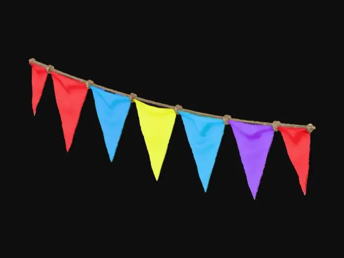3D model for Colorful Bunting Flags