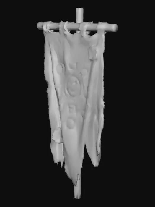 3D model for Primitive made dirty cloth banner