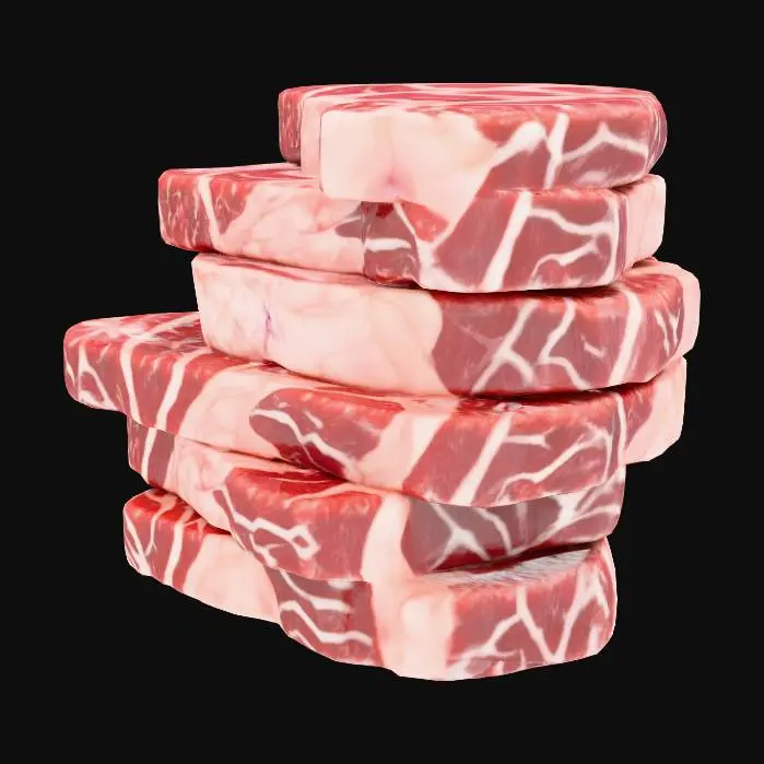 3D model for meat slabs stacked on tope of each other