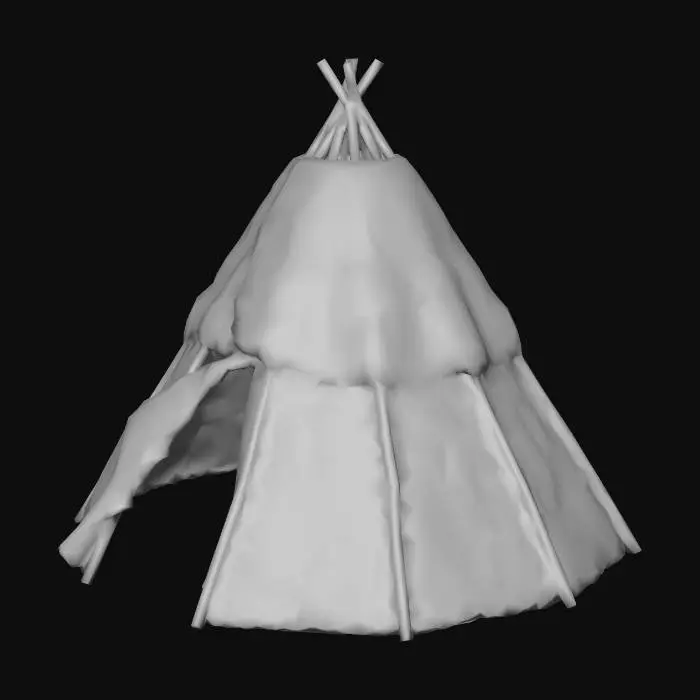 3D model for Primitive fur tent
