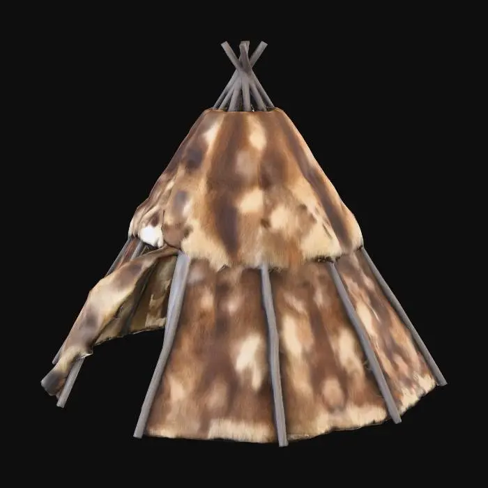 3D model for Primitive fur tent