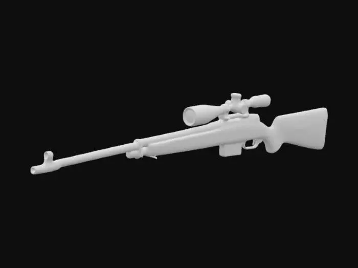 3D model for A long 1940s soviet sniper rifle
