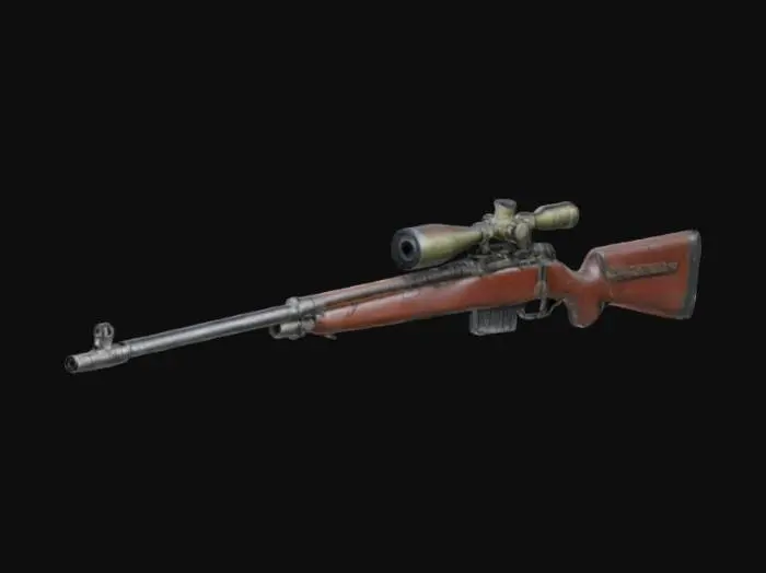 3D model for A long 1940s soviet sniper rifle
