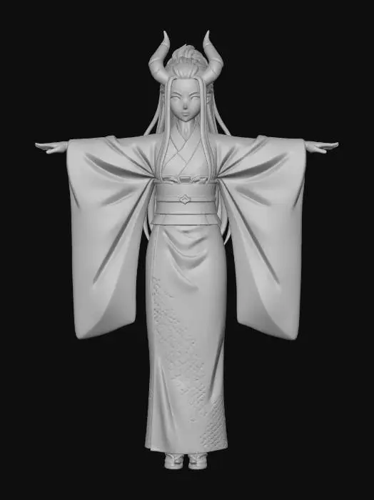 3D model for Mystic Kimono Sorceress