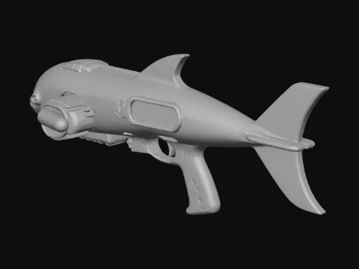 3D model for Dolphin Rocket Launcher in a medium gray color