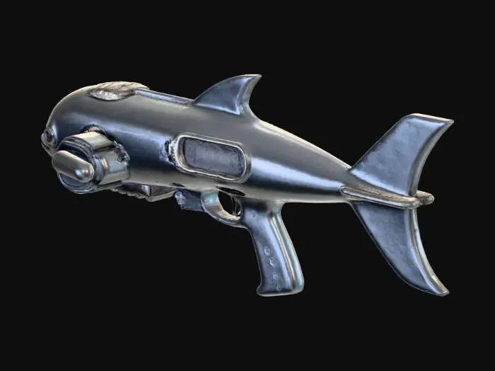 3D model for Dolphin Rocket Launcher in a medium gray color