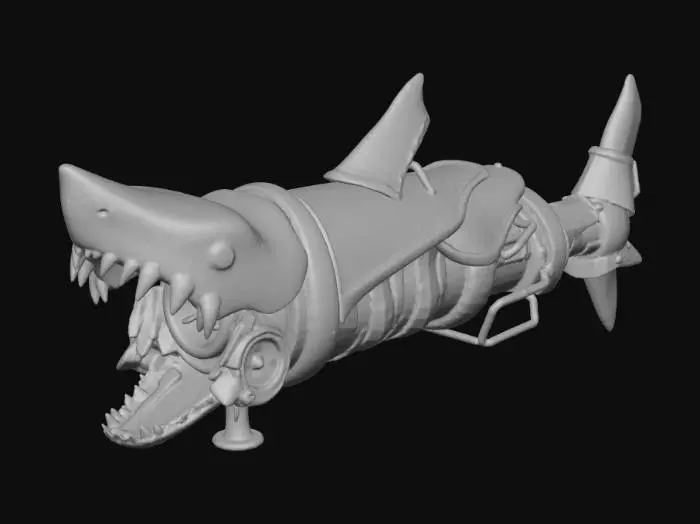 3D model for Metallic Shark Rocket Launcher