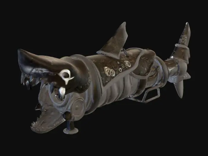 3D model for Metallic Shark Rocket Launcher