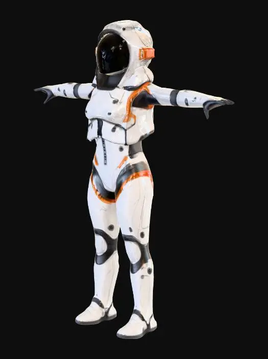 3D model for Sci-fi Mars astronauts suit, realistic human proportion