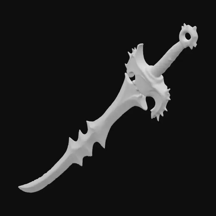 3D model for Ghidorah-style sword, with Golden Marks around it. , #PBR#