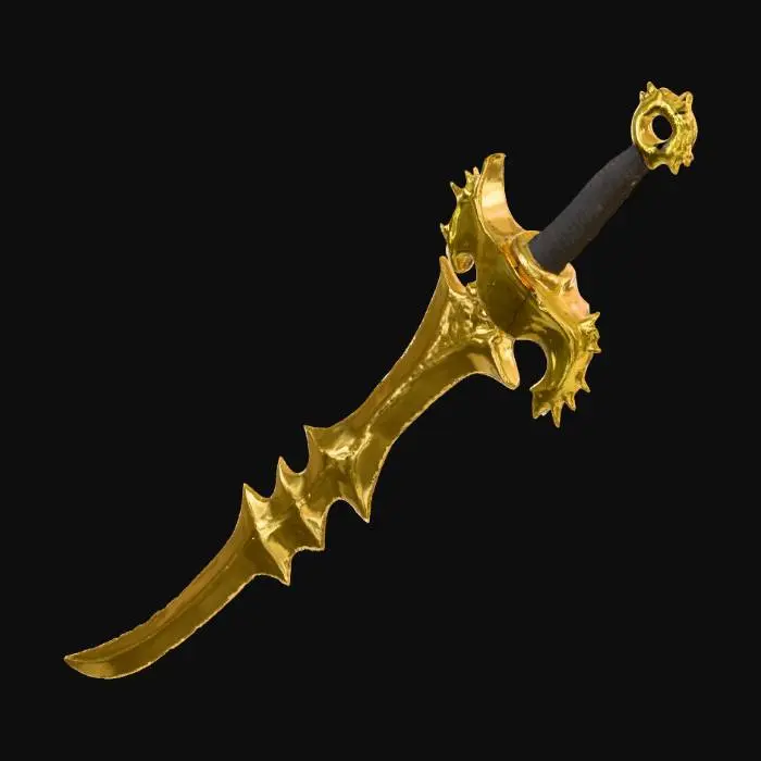 3D model for Ghidorah-style sword, with Golden Marks around it. , #PBR#