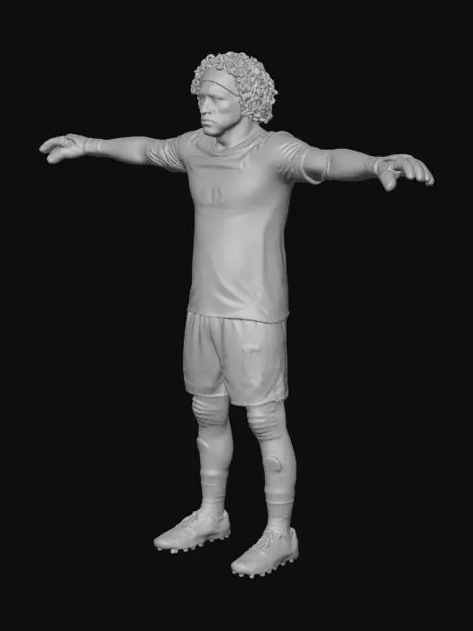 3D model for Goalkeeper in T pose. Wearing a soccer uniform with the number 13.
