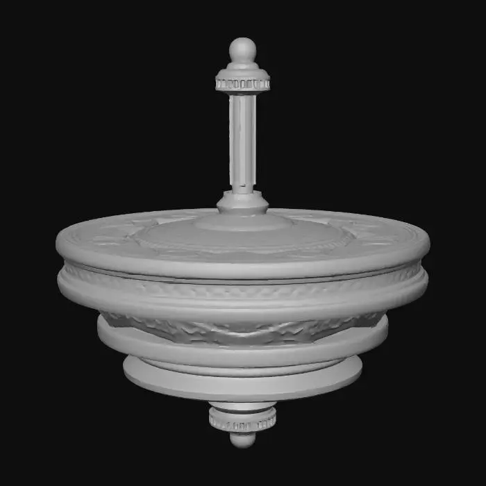 3D model for very complicated spinning top that makes an animation on top when spun