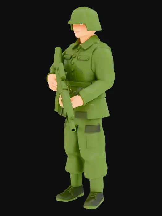3D model for Create green toy soldier