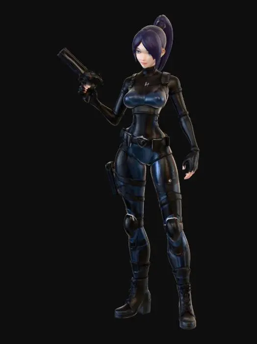 3D model for action girl figure