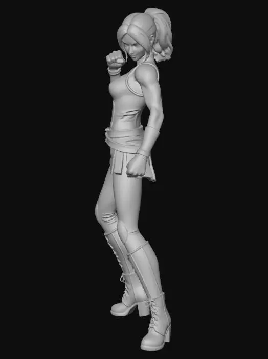 3D model for Fighter woman action figure