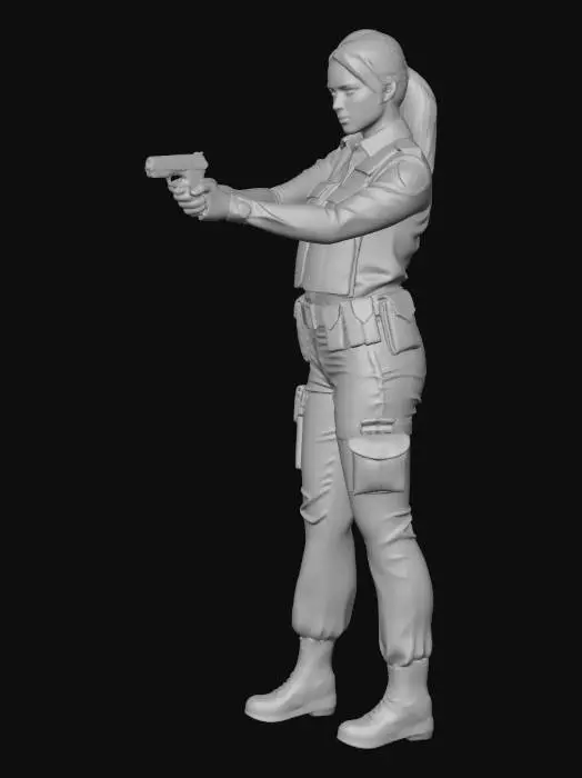 3D model for woman officer action