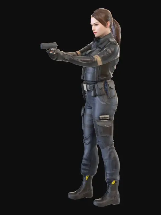 3D model for woman officer action