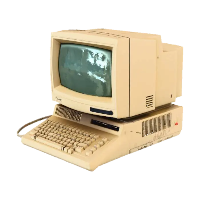 old computer 3D model, vytvořený pomocí AI
