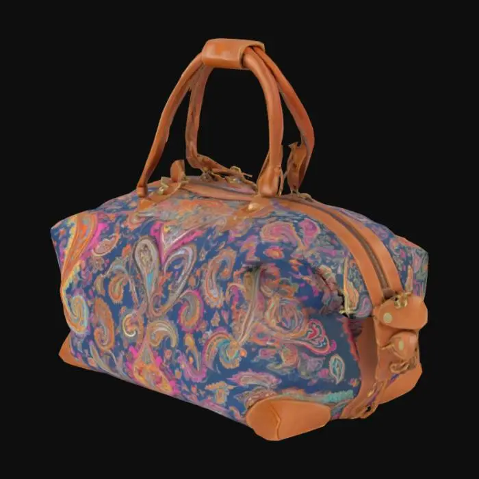 3D model for Paisley and leather Traveler Bag