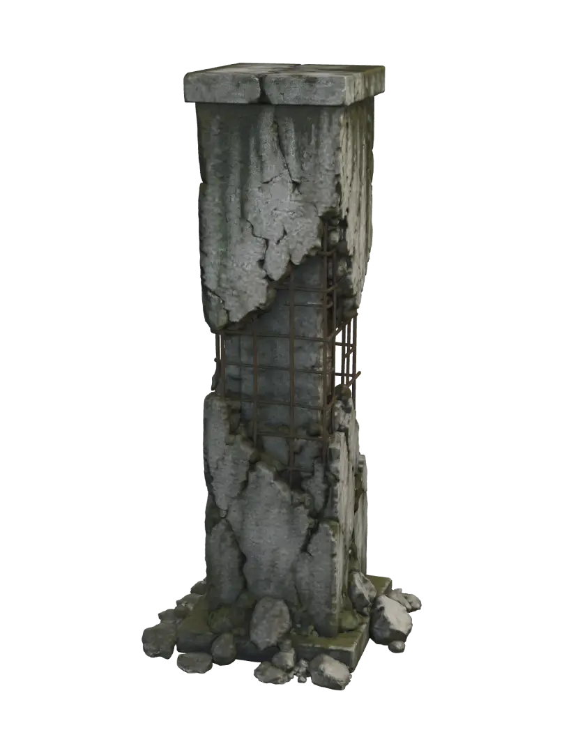 Overgrown Ruin - Ivy 3D model, vytvořený pomocí AI