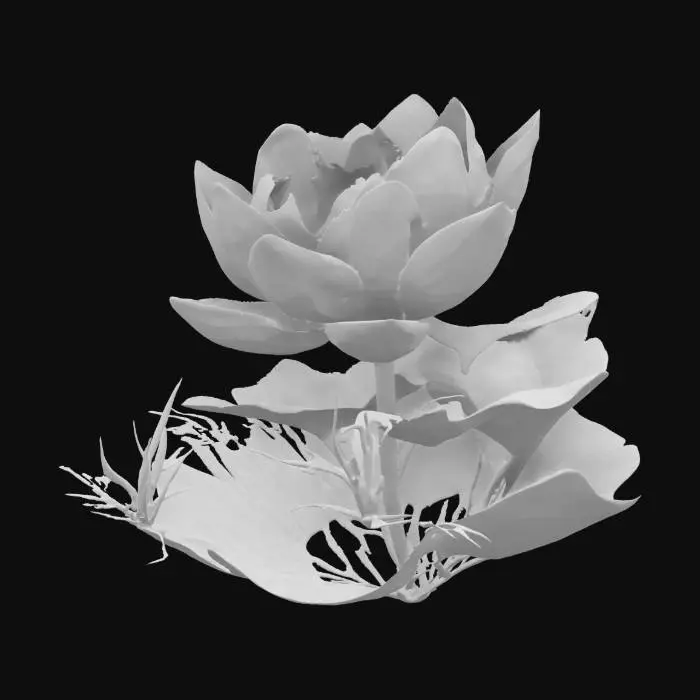 3D model for Luminaflare Bloom – EmeraldCascades’ rare glowing plant. Dormant by day (emerald ferns). Blooms at night into a glowing lotus (blue/violet shifts).

Releases floating light orbs and a faint swirling mist.

Petals glow brighter when players approach.