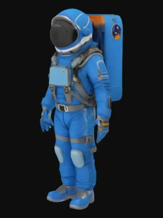 3D model for Astronaute avec un jetpack et une combinaison bleu 