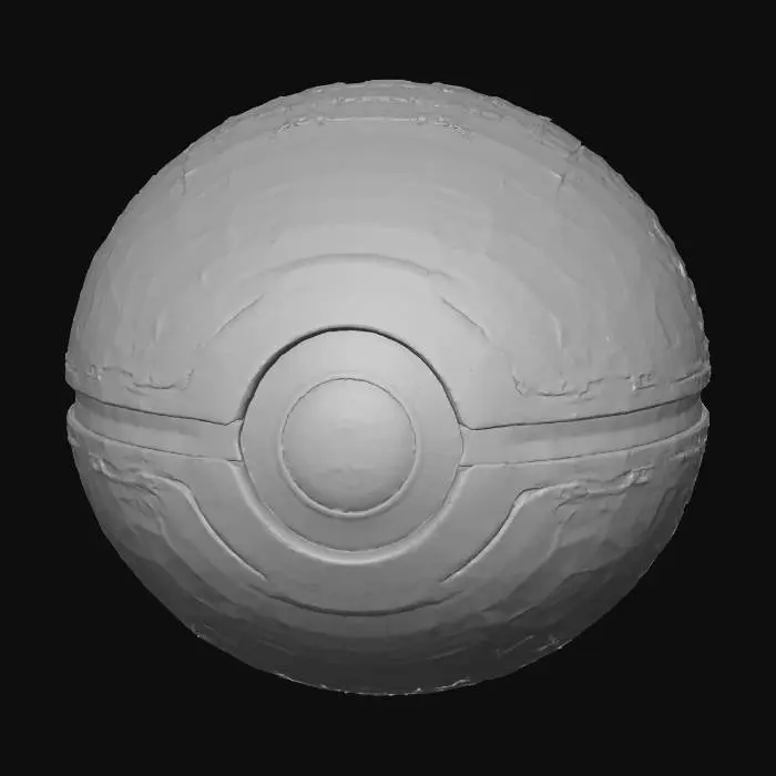 3D model for "Create a 3D model of a Pokéball with a pink color scheme, inspired by the classic design seen in the Pokémon games. The Pokéball should have a smooth, glossy finish with a vibrant pink top half, contrasted by a shiny white bottom half. The central button of the Pokéball should be a soft, metallic silver, giving it a high-tech, sleek appearance. The texture of the ball should be smooth and polished, with subtle reflections that emphasize the shiny surfaces. The overall look should feel modern and stylish, maintaining the original Pokémon aesthetic, but with a fresh twist due to the pink color."