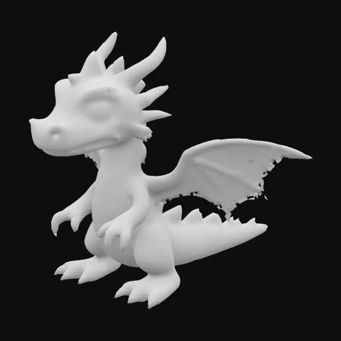 3D model for Create a cute Dragon with Textures and  also with long head and tail with Stylized look and age of 5 for game.