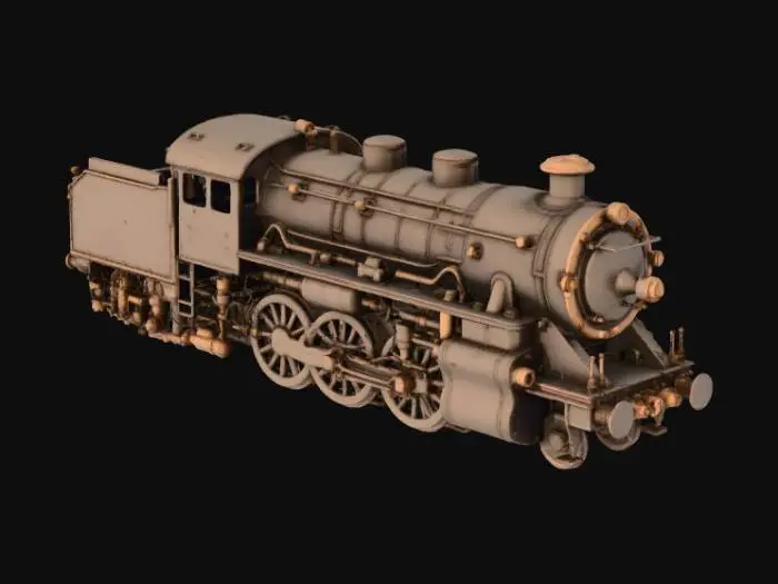 3D model for verrrosteter motorblock einer Diesellok der Beureihe 218