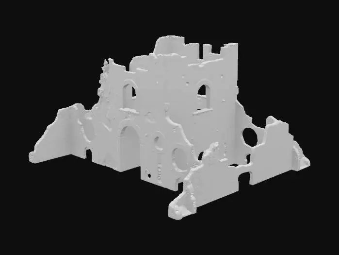 3D model for Medival ruined tower without doors or windows (only holes prepared for addint it)