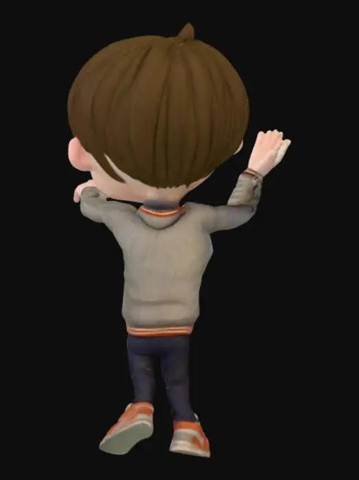 3D model for Animated Kid named Oscar Waving