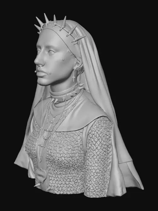 3D model for Goth Nun