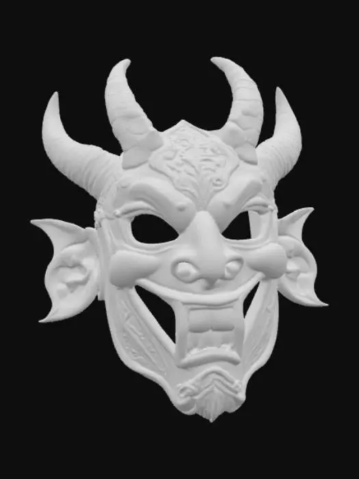 3D model for Scary murderer's face mask with horns