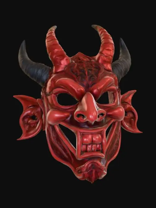 3D model for Scary murderer's face mask with horns