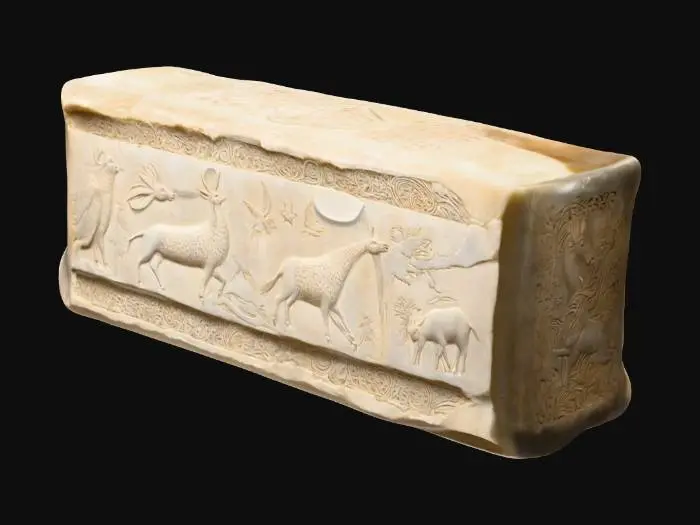 3D model for Ancient Seal with Animals and Celestial Symbols
