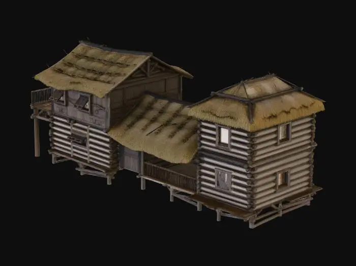 3D model for Rustic Cabin Structure