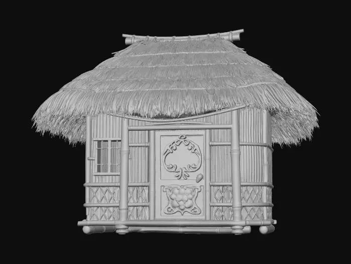 3D model for Realistic Thatched Bamboo House