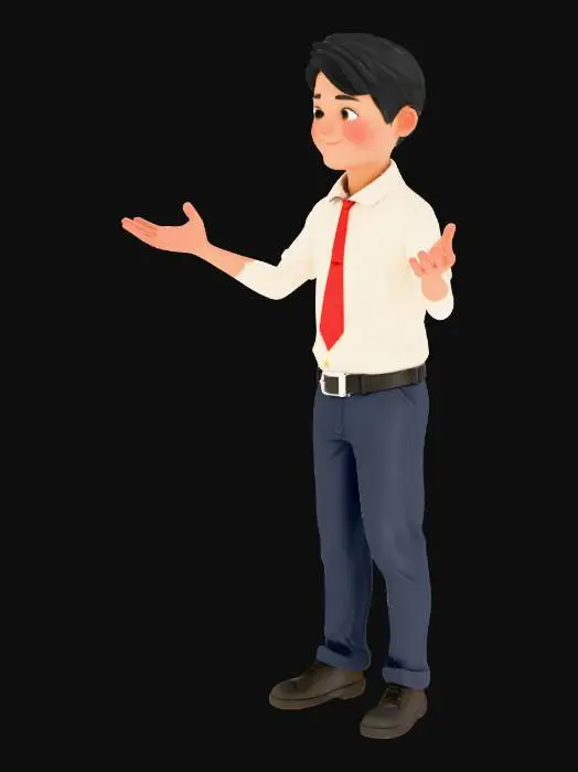 3D model for make me a realistic boy student filipino in t-pose