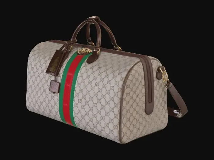 3D model for Gucci Monogram Duffle Bag with Web Stripe