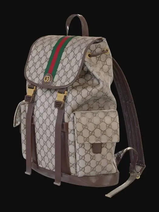 3D model for Gucci GG Supreme Monogram Backpack with Web Stripe