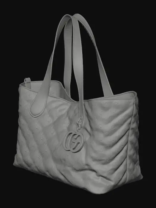 3D model for Gucci Monogram Tote Bag with Gold Charm