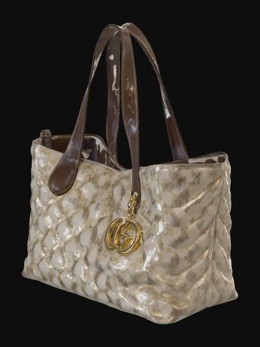 3D model for Gucci Monogram Tote Bag with Gold Charm
