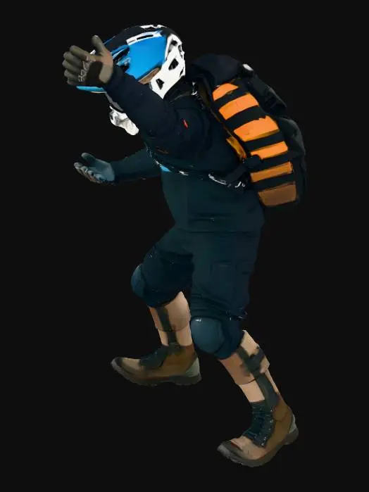 3D model for Generate a model of a futuristic mountain bike rider or Motorcross rider standing in a T pose