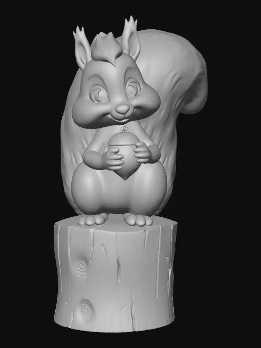 3D model for it needs to be a squirren sitting on top of a post holding a nut